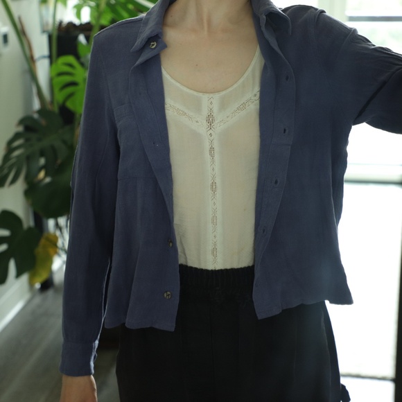 Rhythm Blue Button Up Shirt XS - Picture 2 of 12